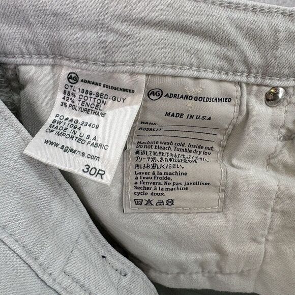 Adriano Goldschmied AG The Legging Gray Skinny Ankle Feather Print Jeans Sz 30R - Picture 6 of 6